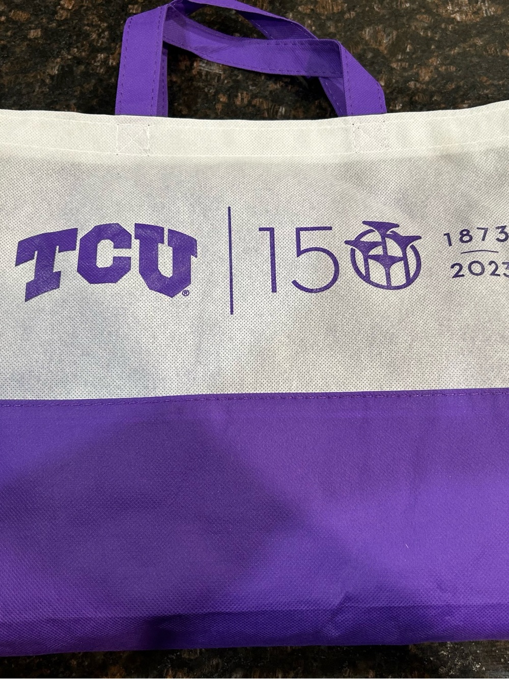 TC Purple and White Campus Tote Bag